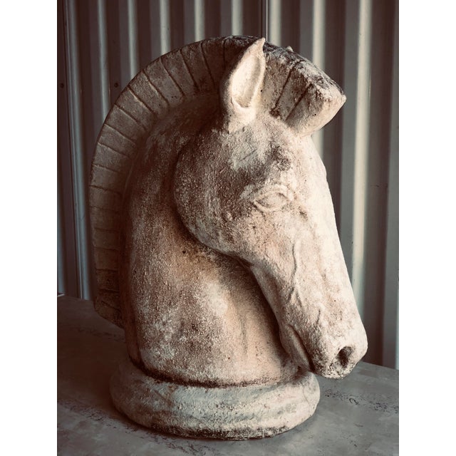 Vintage Cement Horse Head Statue Chairish