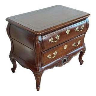 Vintage Pair Century French Louis XV Style Hardwood Nightstands For Sale