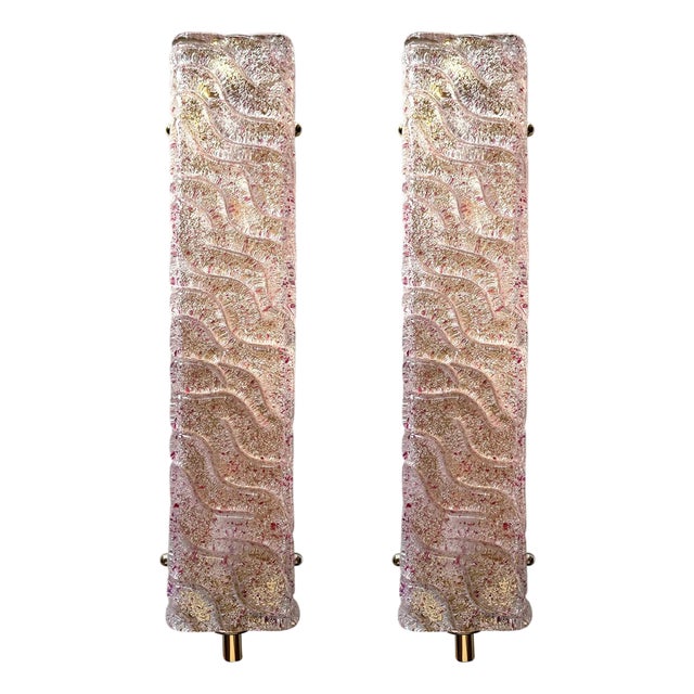 High-End Gold Wall Sconces with Ametista Graniglia Murano Glass by Simoeng for Simoeng, Set of 2 For Sale