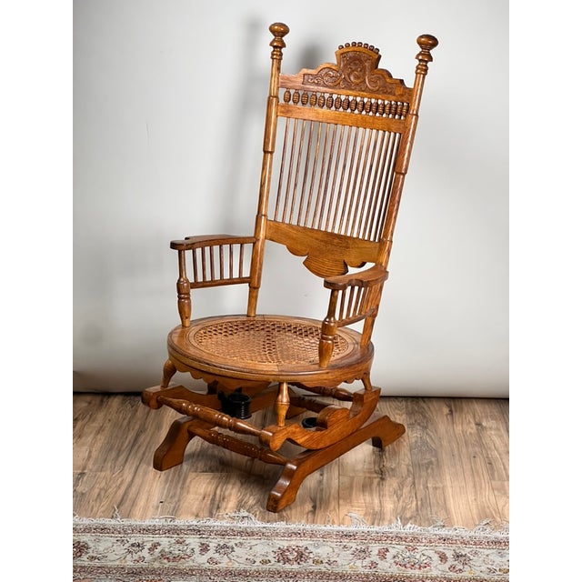 Antique Victorian Oak Platform Rocker C. Late 19th Century | Chairish