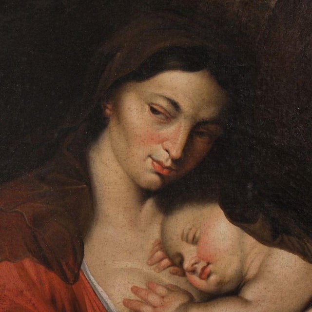 Flemish Artist, Rest on the Flight Into Egypt, 1660, Oil on Canvas For Sale - Image 9 of 15