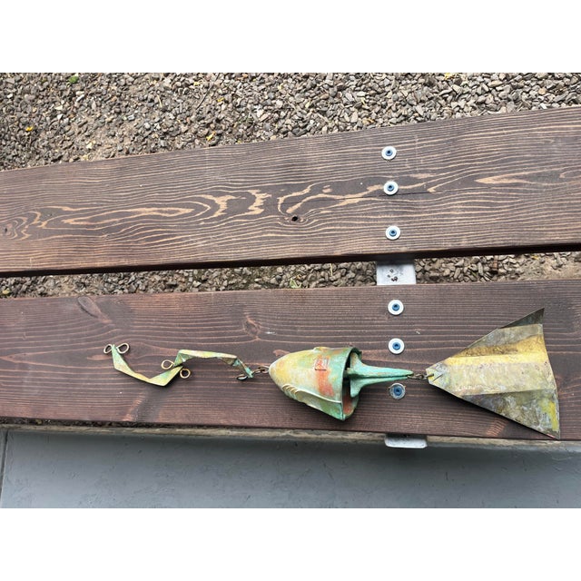 2010s Vintage Paolo Soleri Arcosanti Brutalist Bronze Wind Bell Chime, Verde Gris Patina. Made in the Usa For Sale - Image 5 of 10
