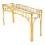 Bamboo Frame Glass Top Console Table w/ Figurative Brass Supports For Sale