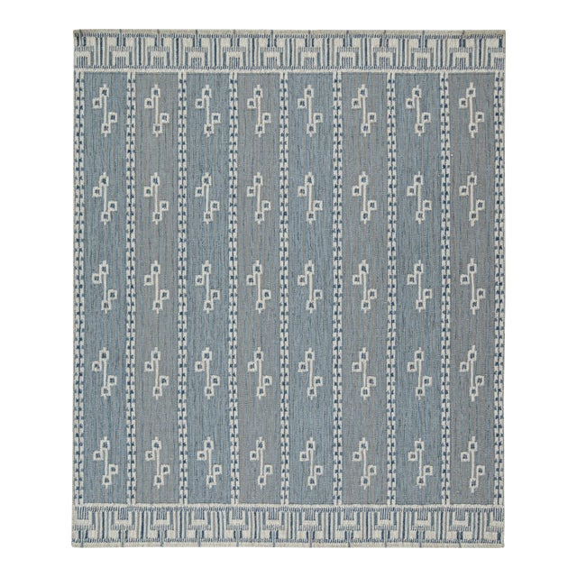 Selby Rug by Celerie Kemble for Chairish in Blue & Mushroom, 4'x6' For Sale