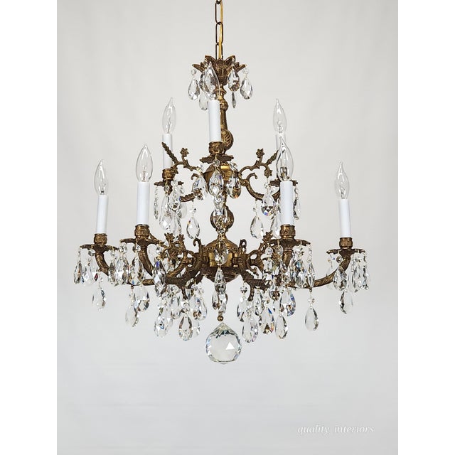 Offered for your consideration is an Antique Epic Glowing Glistening 9 arm 9 Light Cut Lead Glass Crystal Chandelier. The...