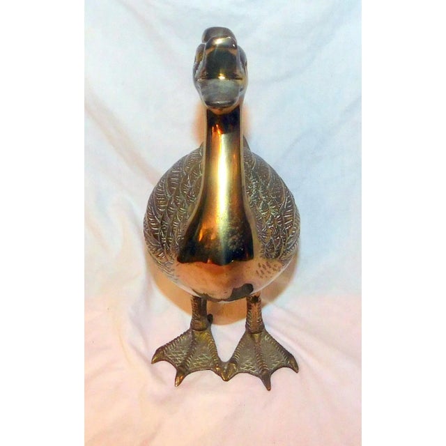 Metal Mid-Century Brass Ducks - a Pair For Sale - Image 7 of 13