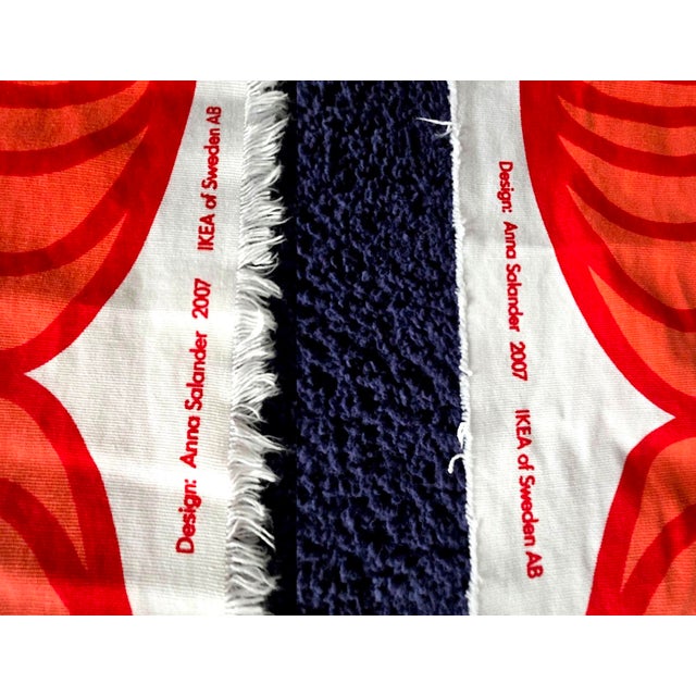2007 Ikea Anna Salander 'Tyglösa' Red & Orange Fabric Remnant, Approximately 8' For Sale - Image 10 of 10
