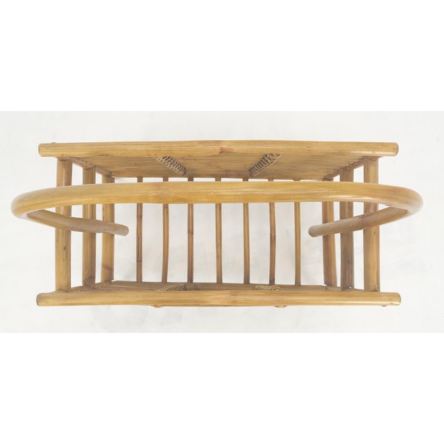 McGuire Rattan Bamboo Mid Century Modern c1960s Magazine Rack Super Clean For Sale - Image 4 of 11
