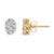 Contemporary 18K Yellow Gold 1.00 Diamond Oval Shaped Composite Cluster Stud Earrings (H-I Color, I1-I2 Clarity) For Sale - Image 3 of 6