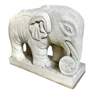 Antique White Marble Elephant