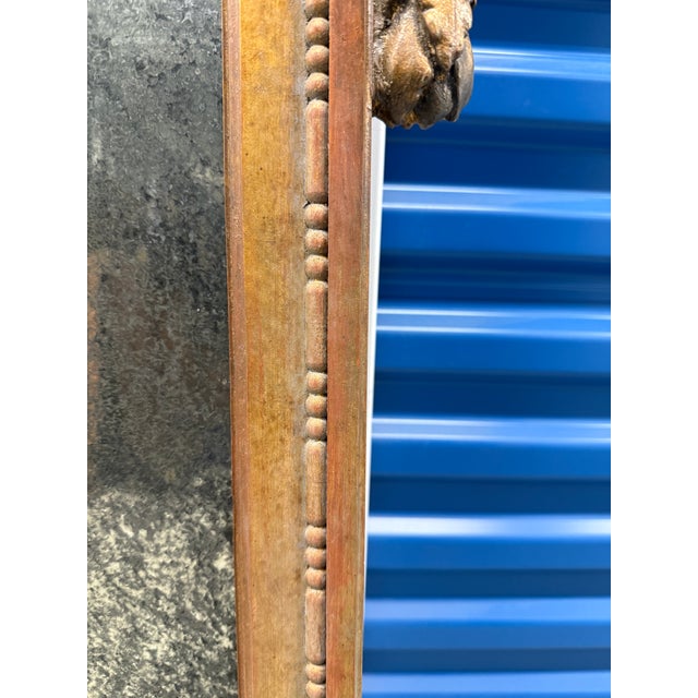 French Louis XVI Neoclassical-Style Carved Mirror With Classical Profile Medallion For Sale In Providence - Image 6 of 7