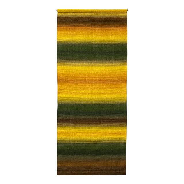 Mid-Century Modern Wool Wall Hanging Tapestry with Rentukka Colors Design by Ulpu Räty, Tampere, Finland, 1960s For Sale