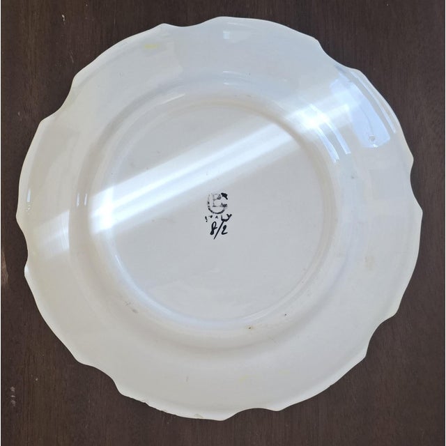 Set of Six Italian Hand-Painted Bird Motif Yellow Faience Plates For Sale - Image 9 of 13