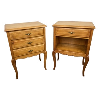 French Bedside Tables in Wood, Set of 2 For Sale