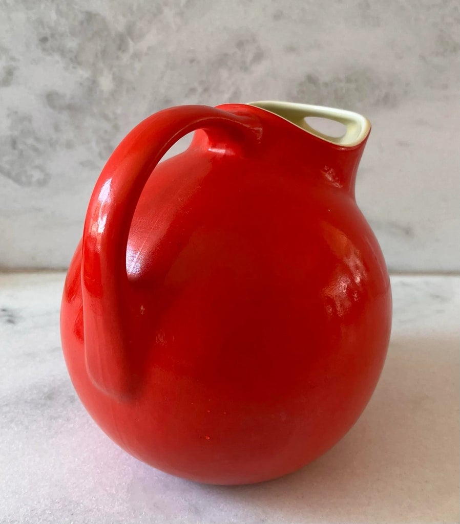 Vintage Hall's Superior Quality Red Pitcher | Chairish