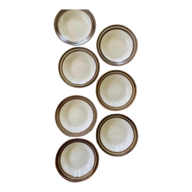 1970s Finnish Stoneware Bowls by Arabia in Karelia - Set of Seven (7) For Sale