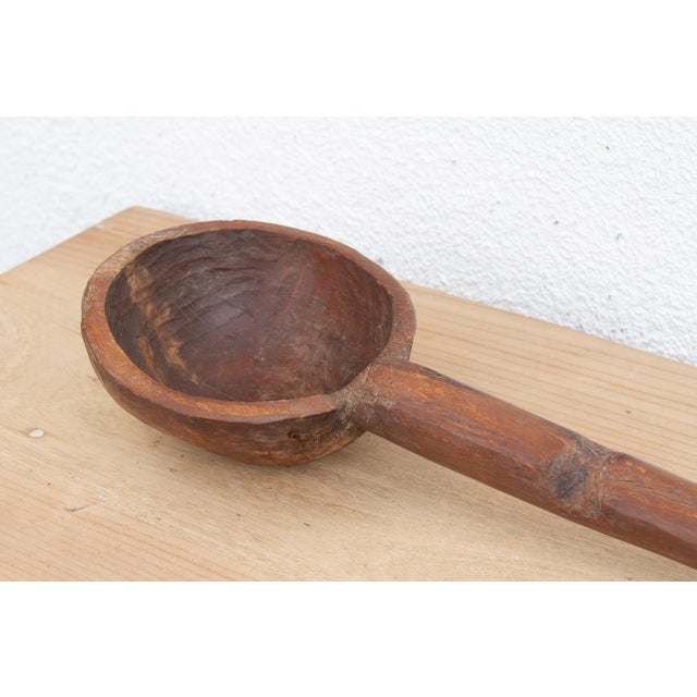 Rustic 36" Long Wabi Sabi Wood Spoon For Sale - Image 3 of 8