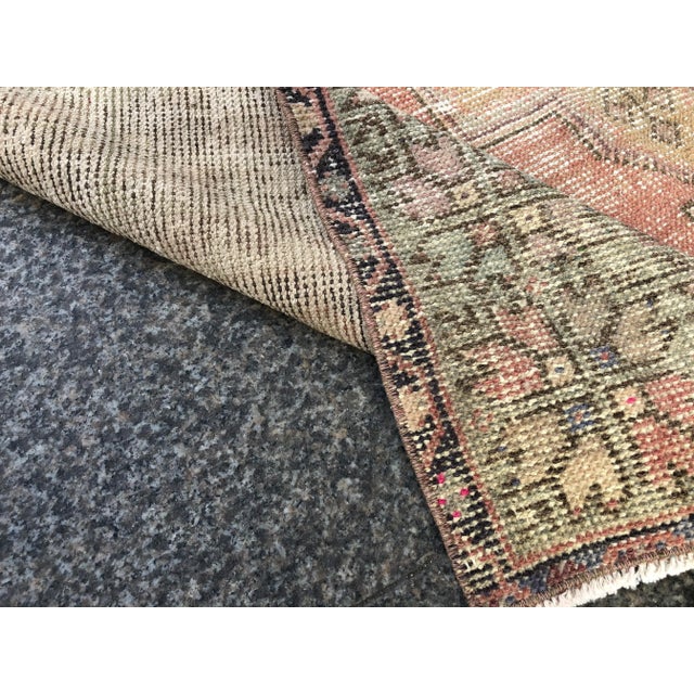 1960s Vintage Faded Turkish Tribal Rug- 4′2″ × 8′3″ For Sale - Image 4 of 11