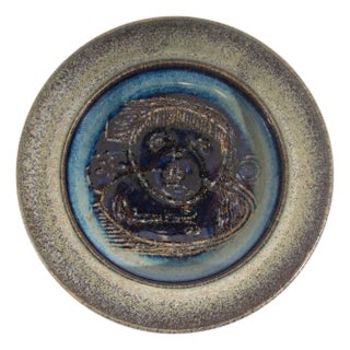 Signed Studio Pottery Dish by Edwin and Mary Scheier For Sale