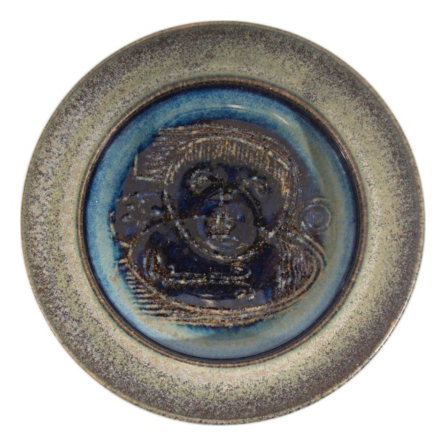 Signed Studio Pottery Dish by Edwin and Mary Scheier For Sale