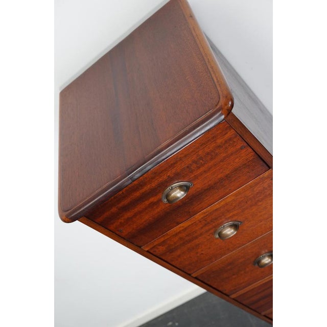 Mid-Century Dutch Industrial Mahogany Apothecary Cabinet For Sale - Image 4 of 17