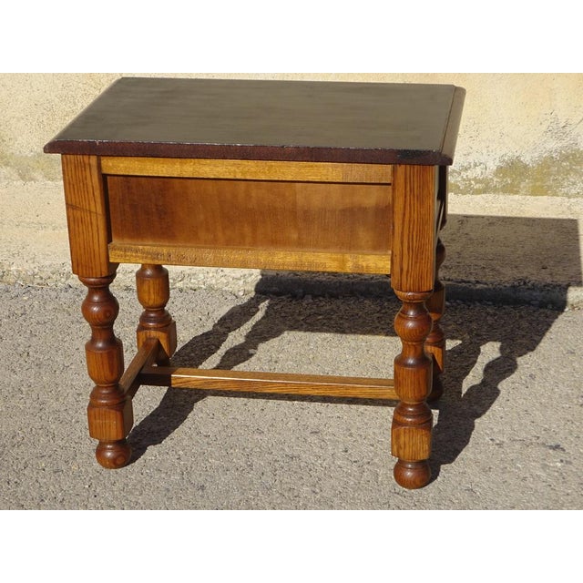 Vintage Bedside Table in Oak, 1980s For Sale - Image 13 of 15