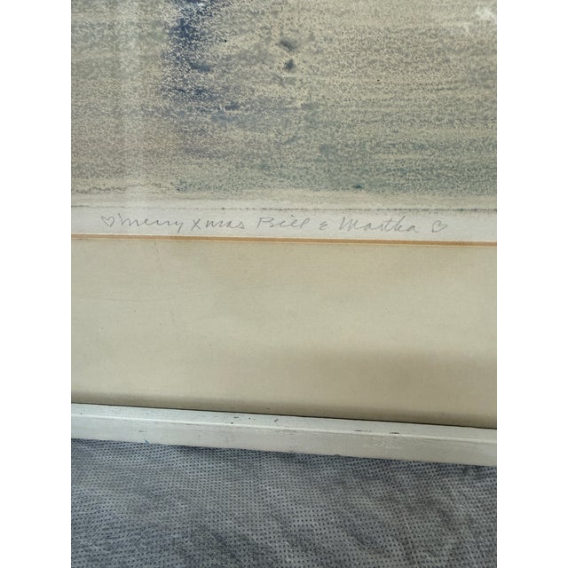 Coastal Circa 1985 Larry Welden BeachWalk Watercolor, Framed For Sale - Image 3 of 12