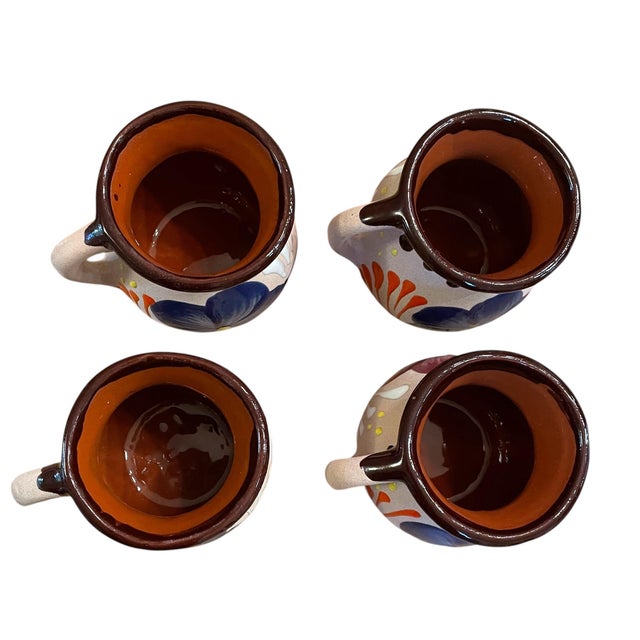Jarro De Barro • Terra Cotta Clay Pottery Art • Pitcher • Set of 4 Cups For Sale - Image 10 of 13