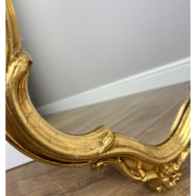 Gold Vintage French Style Ornate Wall Mirror For Sale - Image 8 of 13