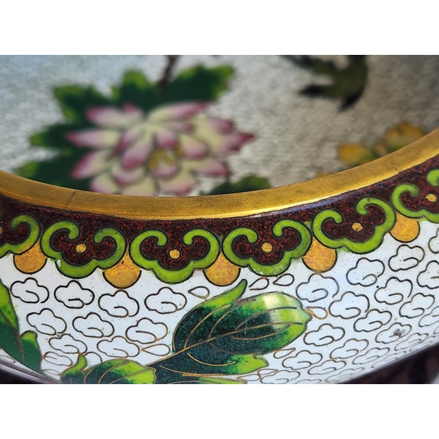 Vintage Cloisonne Bowl on Stand For Sale In New York - Image 6 of 11