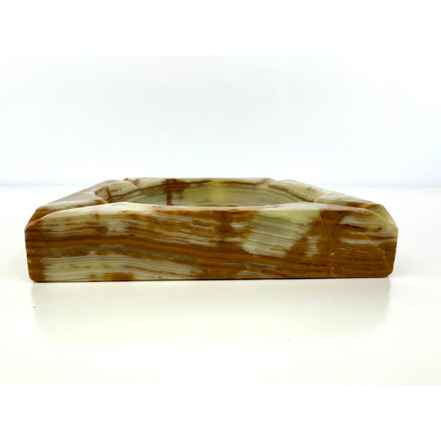 Vintage Banded Onyx Stone Square Ashtray Catchall For Sale In Little Rock - Image 6 of 9