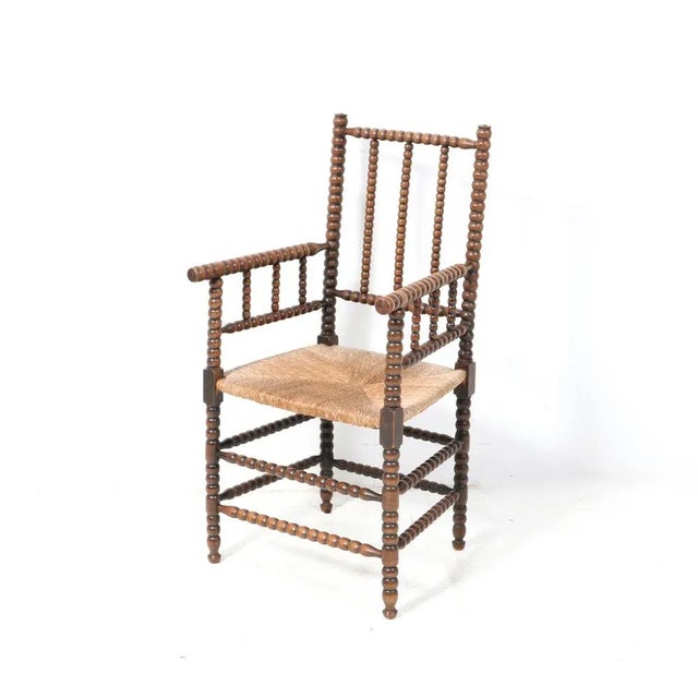 Jacobean Stained Beech Bobbin Armchair, 1900s For Sale - Image 11 of 11