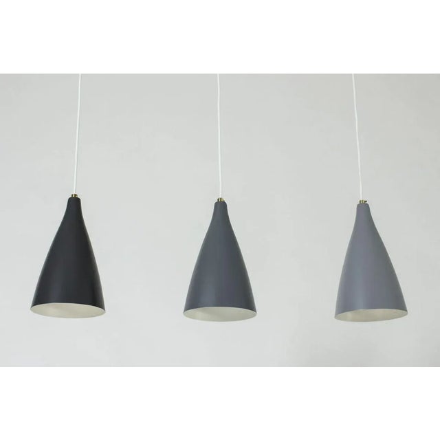 Lacquered Metal Ceiling Lamps by Böhlmarks, 1950s, Set of 3, in Very Good conditions. Designed 1950 to 1959 This piece has...