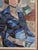 Blue Mid-Century Modern 'Woman in a Blue Coat' Vintage Swedish Cubist Figurative Oil Painting, Framed For Sale - Image 8 of 11