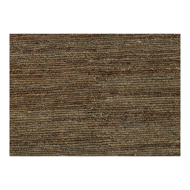 High Quality Hand Knotted Dark Green Jute Loop Pattern Solid Rug 5x7Ft. For Sale