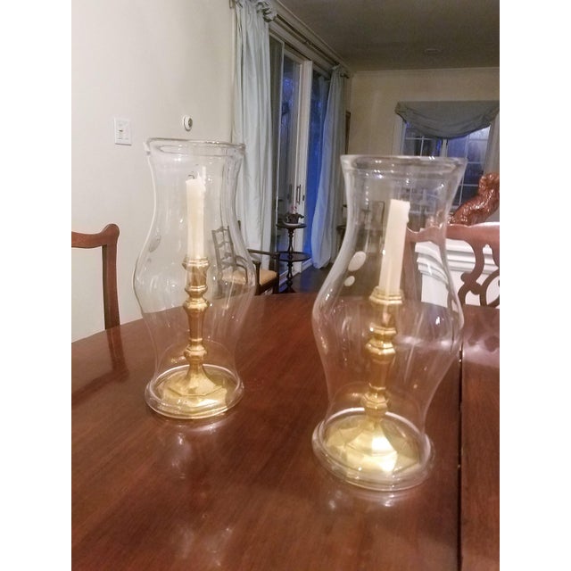 Williamsburg Hand Blown Hurricane Candle Globes a Pair Chairish