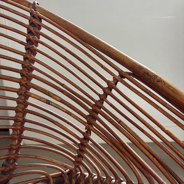 Wood Mid-Century Modern Rattan Lounge Chairs, 1950s, Set of 2 For Sale - Image 7 of 10