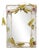 Mid-Century Modern Italian Faux Bamboo and Floral Metal Wall Mirror, 1970s For Sale