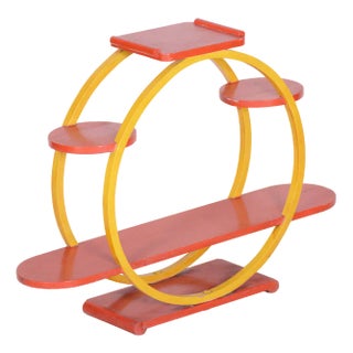 Mid-Century Flower Stand in Lacquered Wood, 1940s For Sale