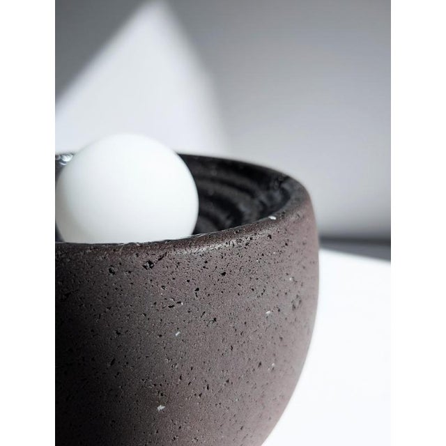 Caldera Partially Glazed Lava Stone Table Lamp by Clemence Birot For Sale - Image 12 of 18