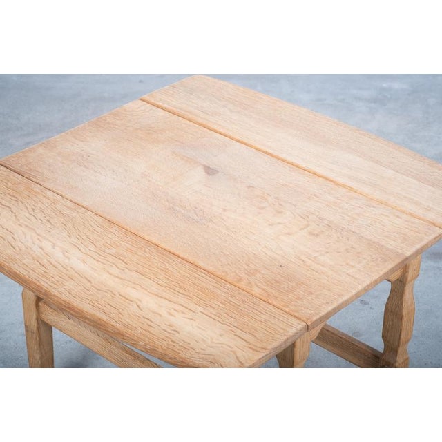 Brutalist Rectangular Oak Coffee Table by Henning Kjærnulf, 1960 For Sale - Image 3 of 9