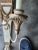 White Italian Egyptian Revival Carved Wood Pharoah 2 Arm Sconces - A Pair For Sale - Image 8 of 10