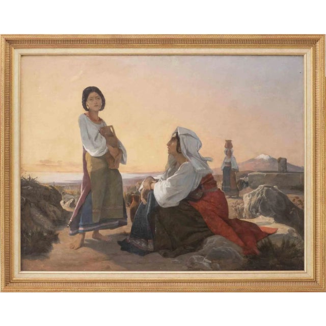 Henri Lehmann, Water Carriers in Naples, Original Oil Painting, 19th Century For Sale - Image 3 of 3