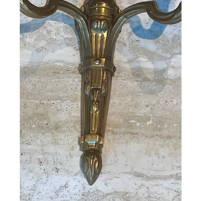 Set of four Louis XVI style bronze wall sconces For Sale - Image 10 of 12