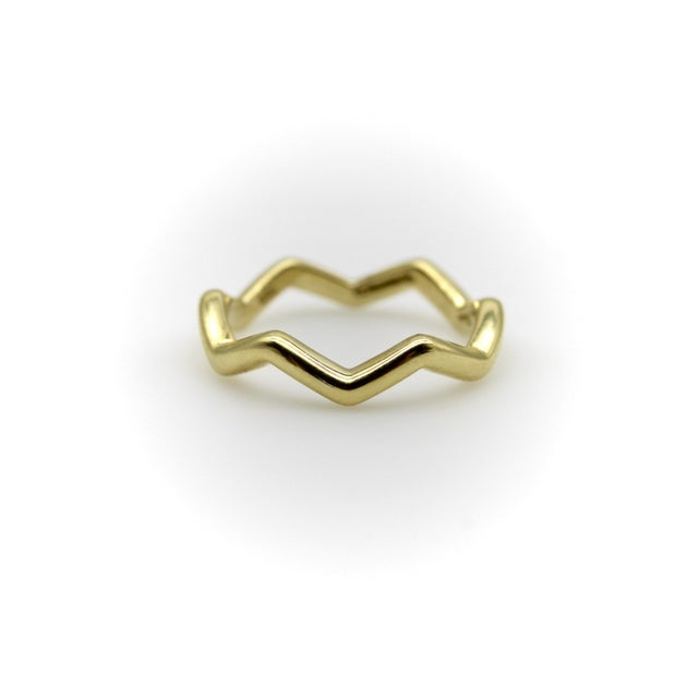 Gold Vintage 18k Gold Tiffany & Co. Zig Zag Paloma Picasso Ring, Size 7.5 For Sale - Image 8 of 11