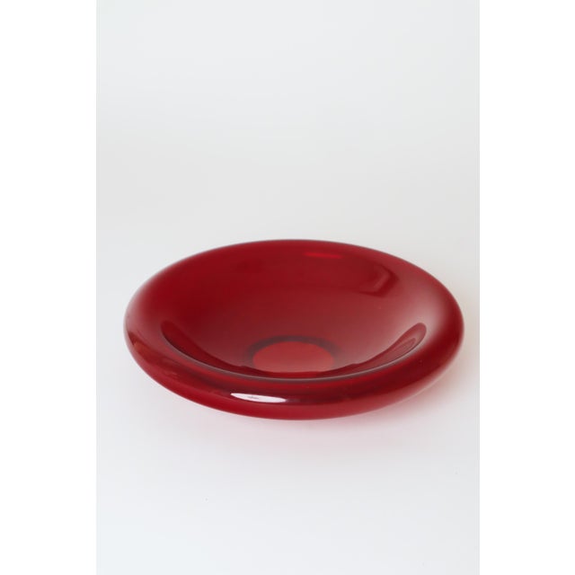 Red Ruby Red Murano Glass Bowl, 1970s For Sale - Image 8 of 13