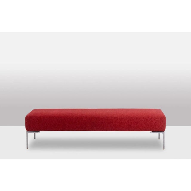 Antonio Citterio for B&B. Pair of rectangular benches, red in color. Italian work realized in the 1990s. This piece is...