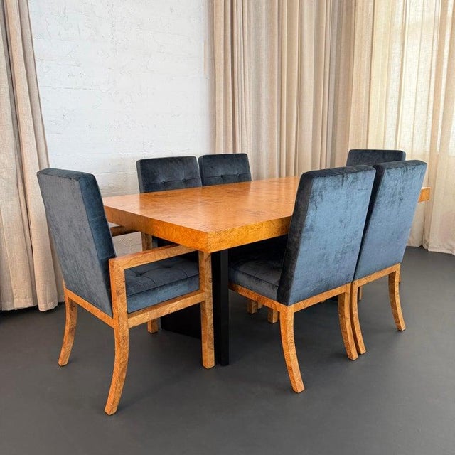 Mid-Century Modern 1970s Modernist Extension Burl Dining Set by Milo Baughman for Thayer Coggin For Sale - Image 3 of 15
