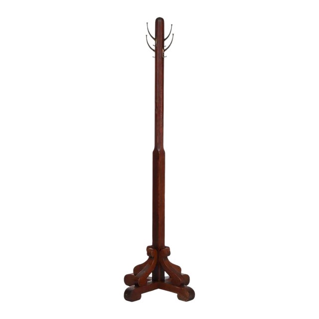 Antique Heywood Wakefield Arts & Crafts Mission Oak Coat Rack With Label C1920 For Sale