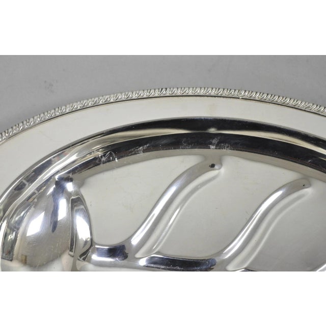 Silver Vintage Oneida Silver Plated Regency Oval Meat Cutlery Serving Platter Tray For Sale - Image 8 of 12